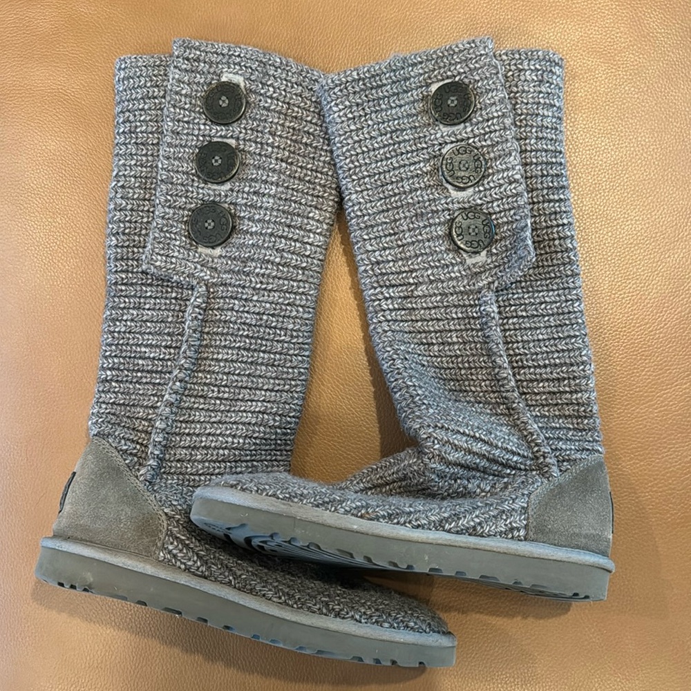 Gray Cardy Knit UGG boots